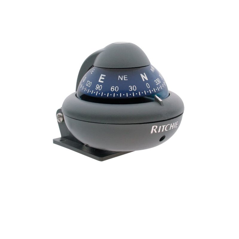 Ritchie bracket-mount compass, part X-10B-M, blue card in the studio frame