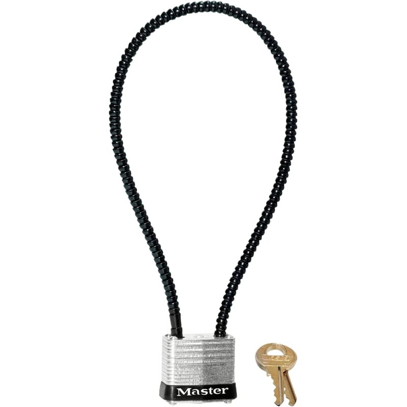 Master Lock 107DSPT cable gun lock with two keys, no firearm