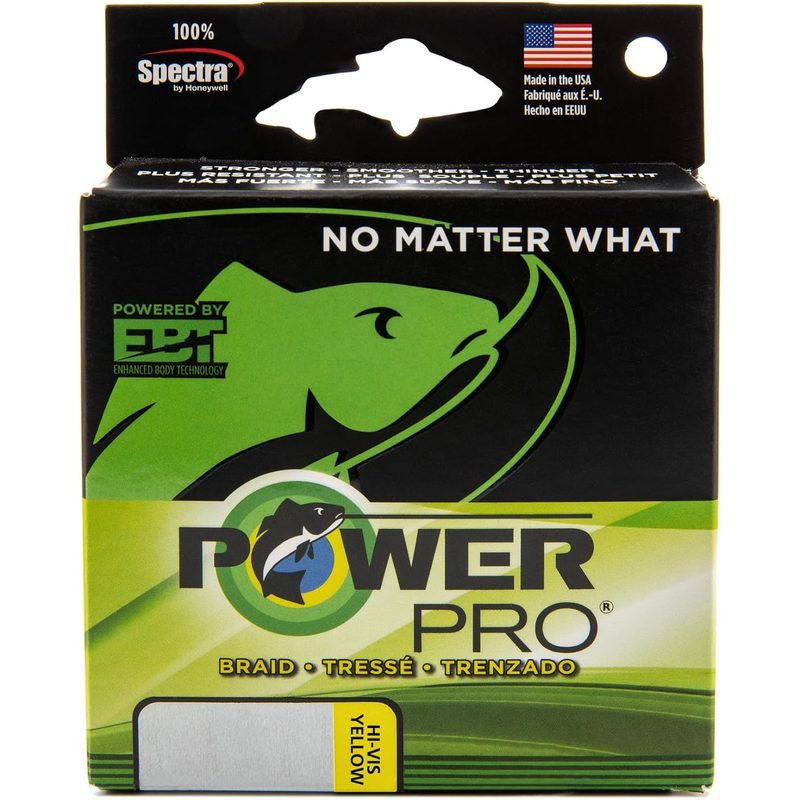 PowerPro Spectra hi-vis yellow braided line, 30-pound, 150 yards