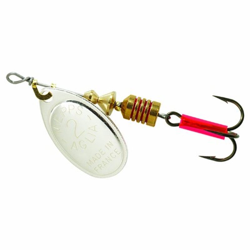Mepps Aglia plain treble spinner, silver, model B2 S, size 2