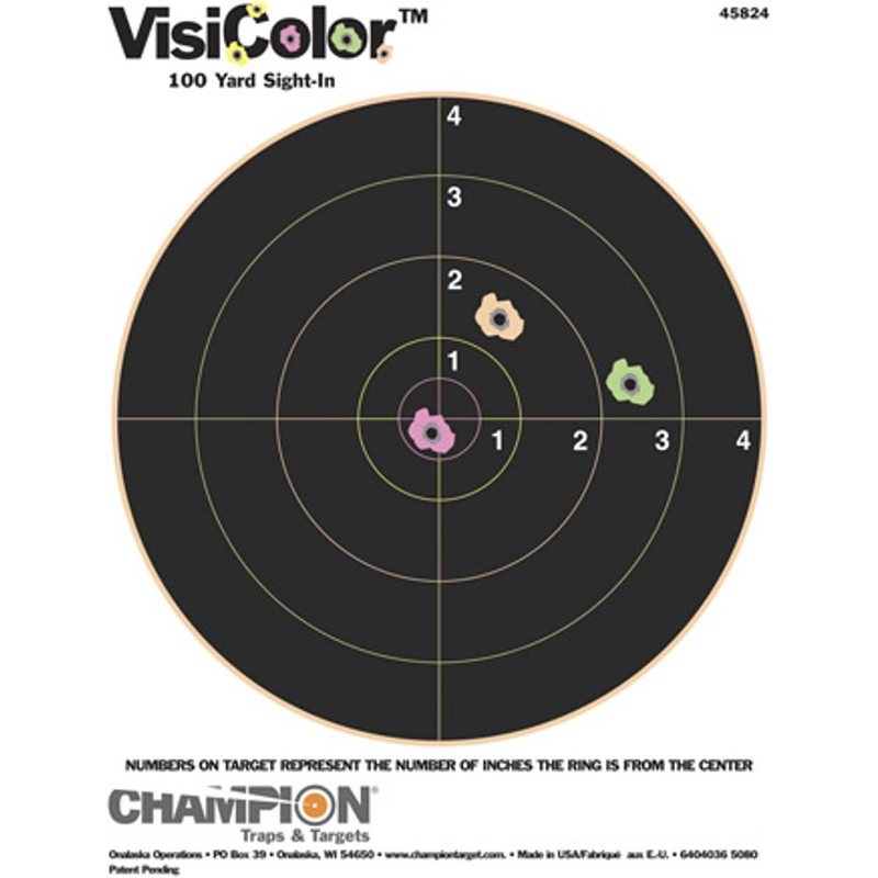 Champion VisiColor 8-inch paper targets, part 45824, no firearm