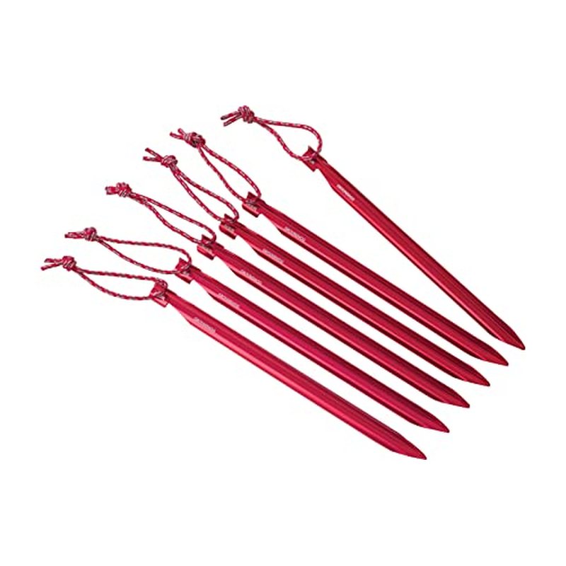 MSR Groundhog tent stakes, red, model 05807, 7.5 inch six-pack