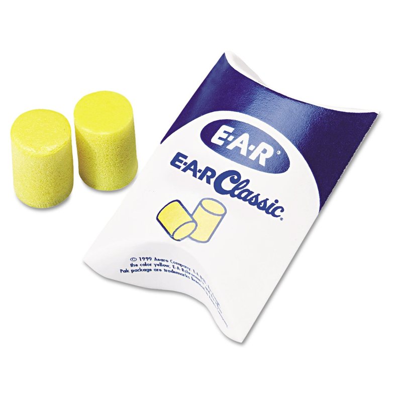 3M E-A-R Classic earplugs, model 310-1001, yellow pillow packs, no firearm