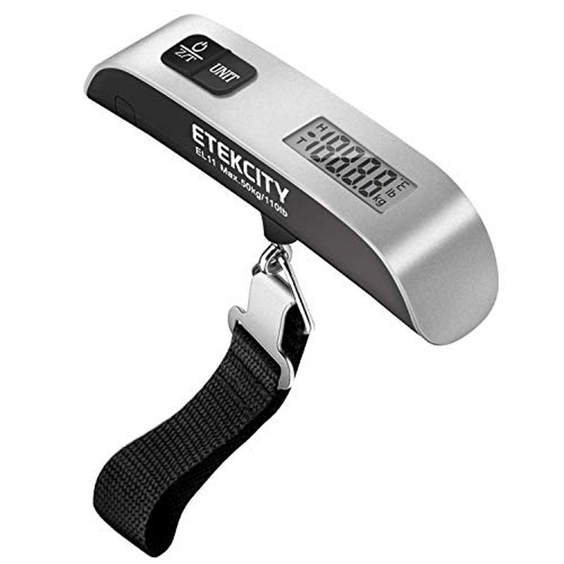 Etekcity EL11 digital luggage scale, silver, 110 pounds