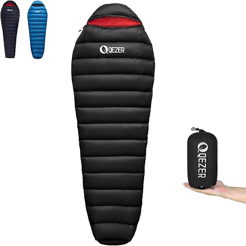 QEZER Down Mummy Sleeping Bag