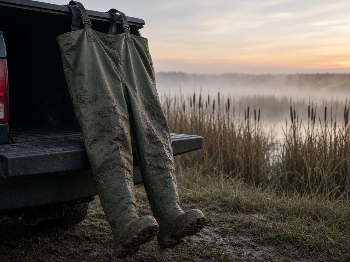 A bootfoot you can walk a levee in is the wader. A 1000-gram listing in October is the ad.