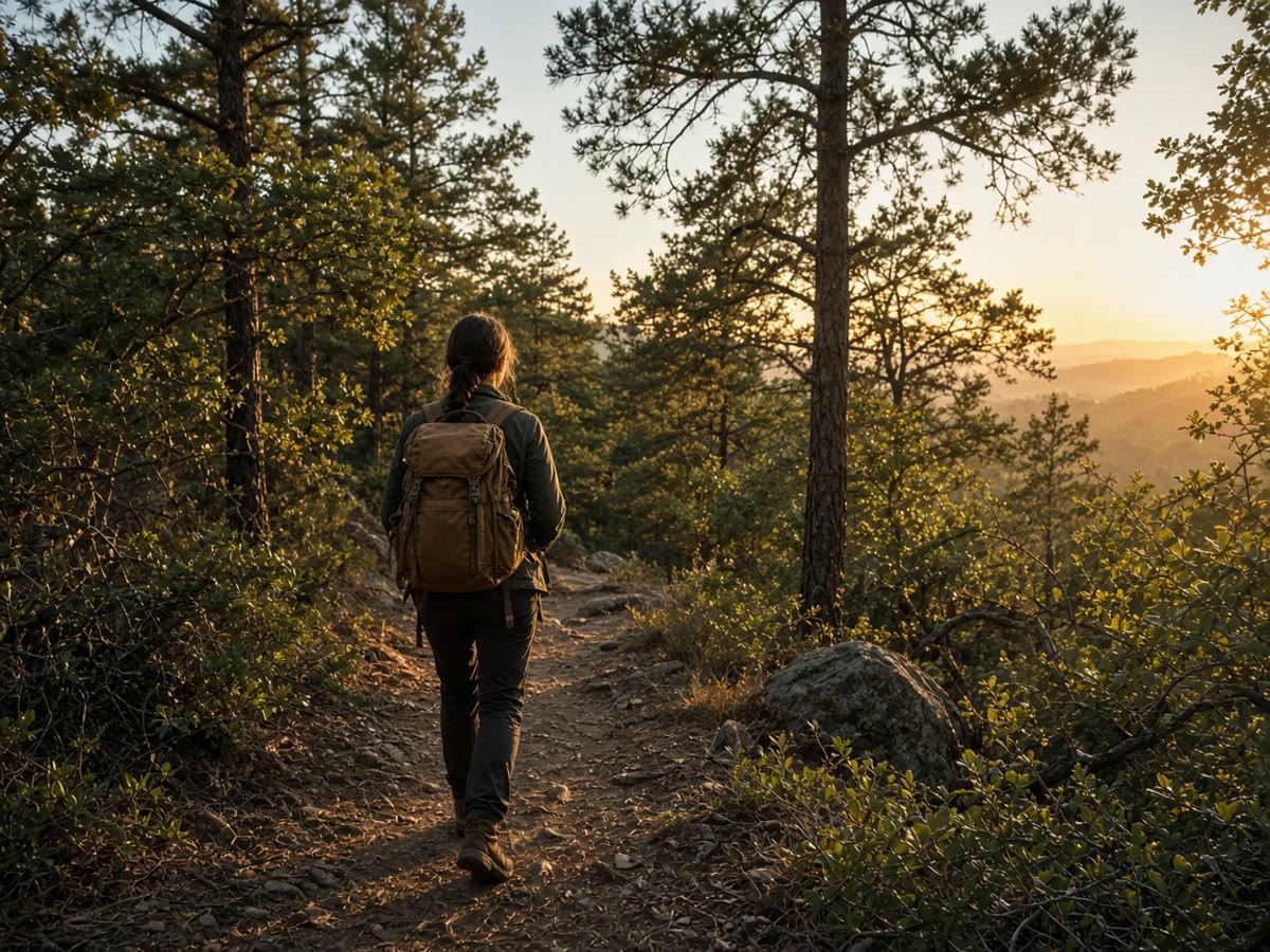 A ridge walk at golden hour. The hour is the medicine. The catalog retreat can wait.