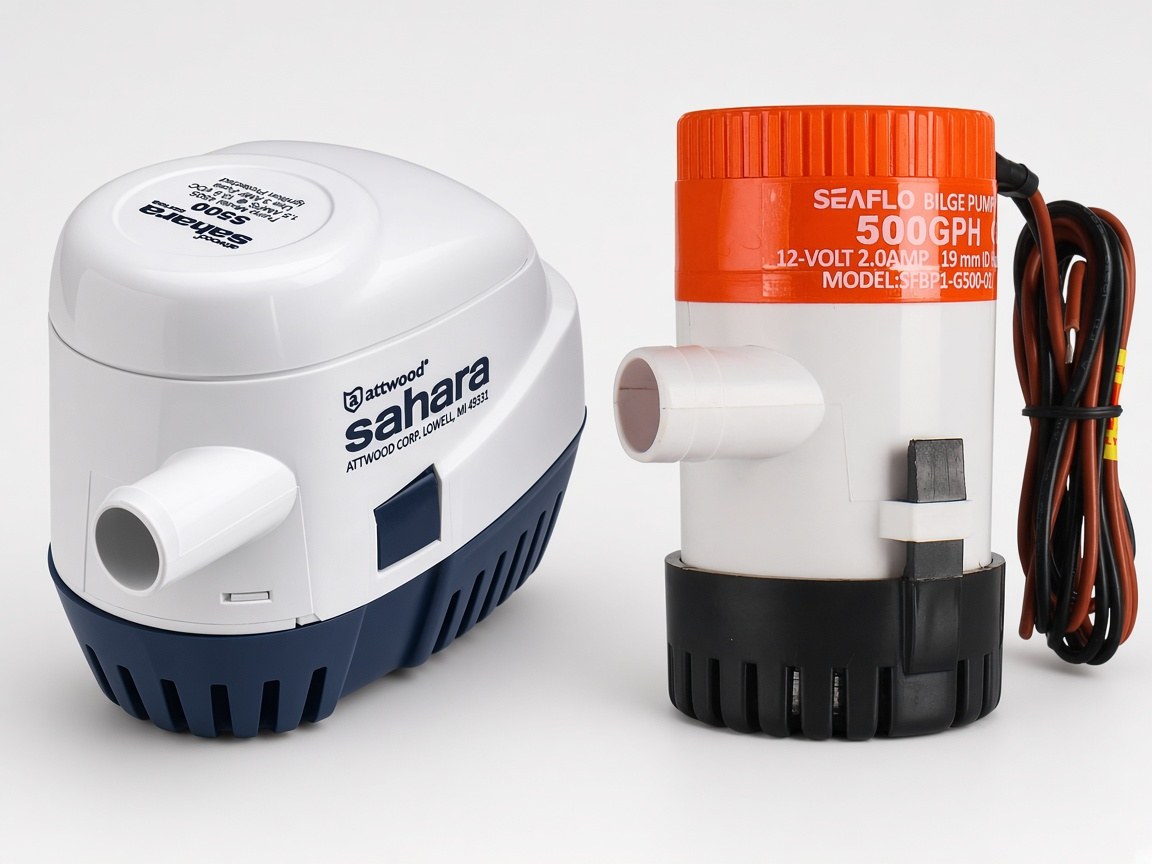 Attwood Sahara S500 and SEAFLO 500 GPH bilge pumps