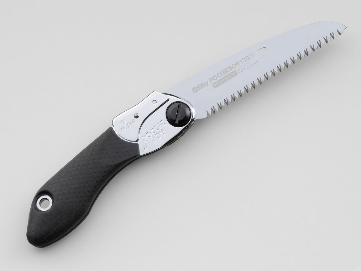 Silky PocketBoy folding saw, model 340-13, with a hard plastic case.