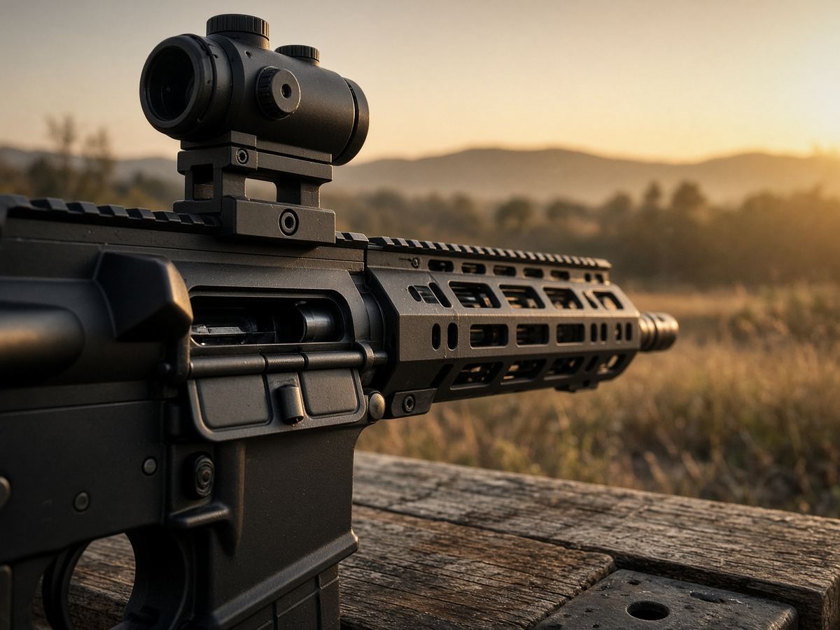 A 1x dot on a carbine is the default. A huge hunting scope is usually a mismatch.
