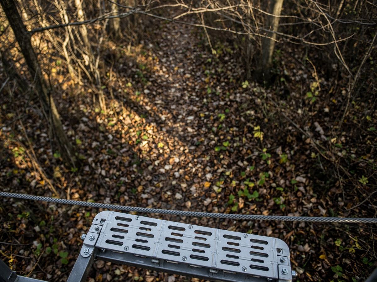 A platform you practiced on the ground is the stand. A 300-pound sticker is the ad.