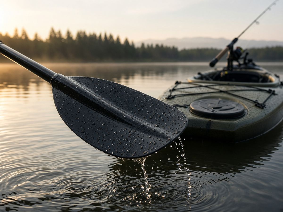A blade that does not flutter is the paddle. A carbon sticker is the ad.