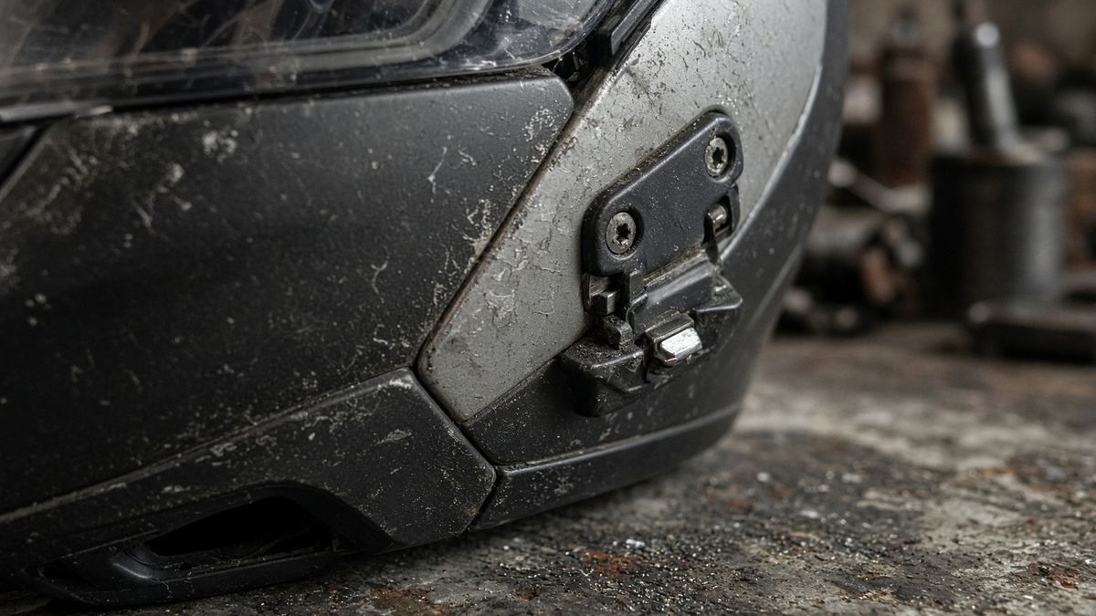 A hinge you inspect is the helmet. A matte render is the ad.