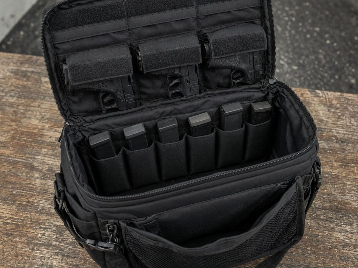 Pockets are the bag. A cave with a patch is a gym duffel.