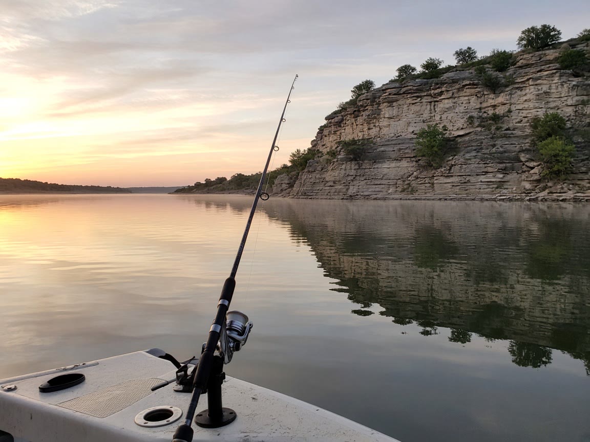 A hill-country reservoir at sunrise. One water, one weekend.