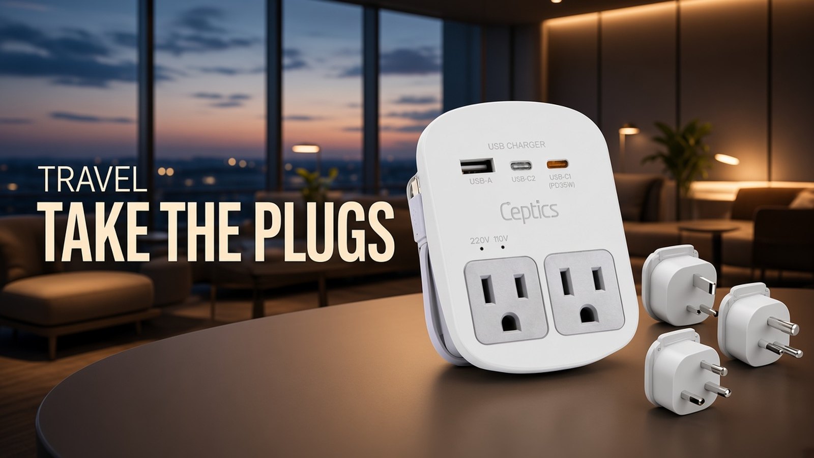 Ceptics 35W travel adapter kit on a magazine cover
