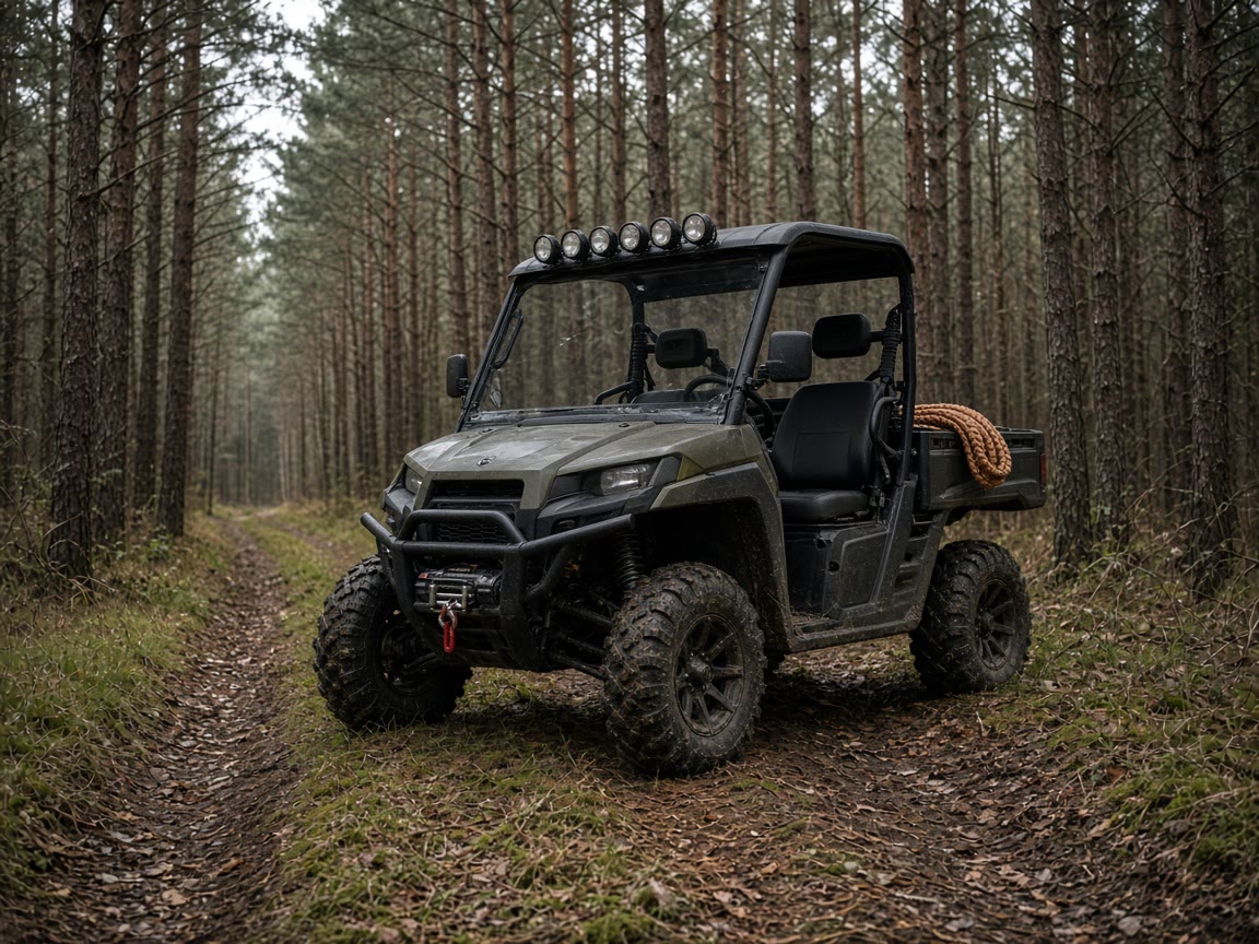 A winch, work lights, and a rope in the bed. The wrap can wait.