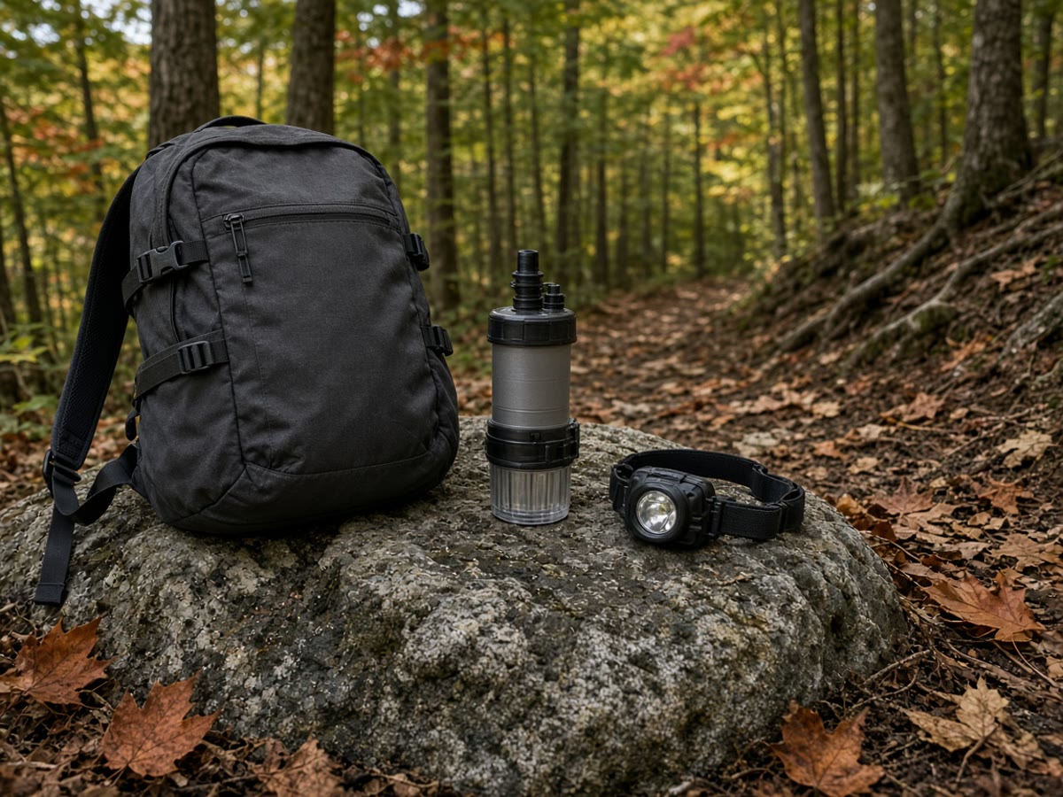 Maple edge on a mid-September day hike. Color is the reason. Dark is the clock.