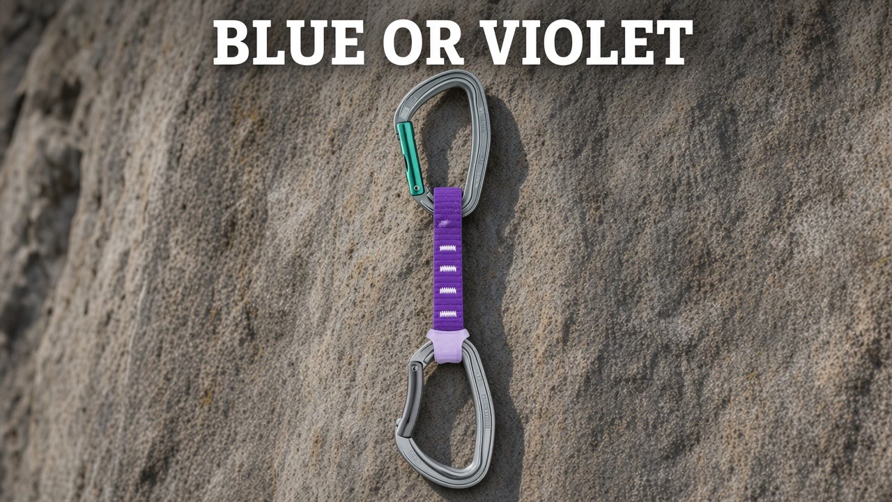 Purple quickdraw on rock with the headline Blue or Violet