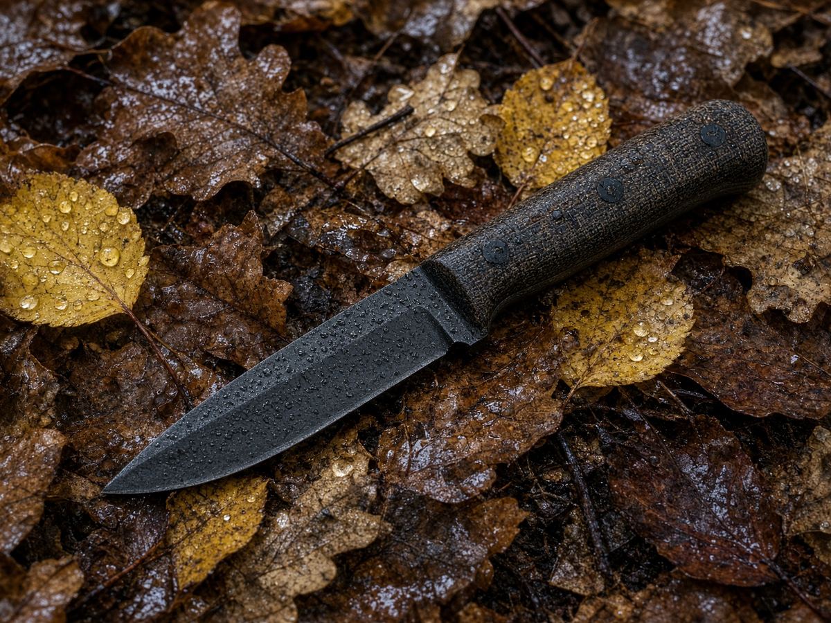 Full tang and a handle you can wet-hold are the knife. A catalog bounce test is the ad.