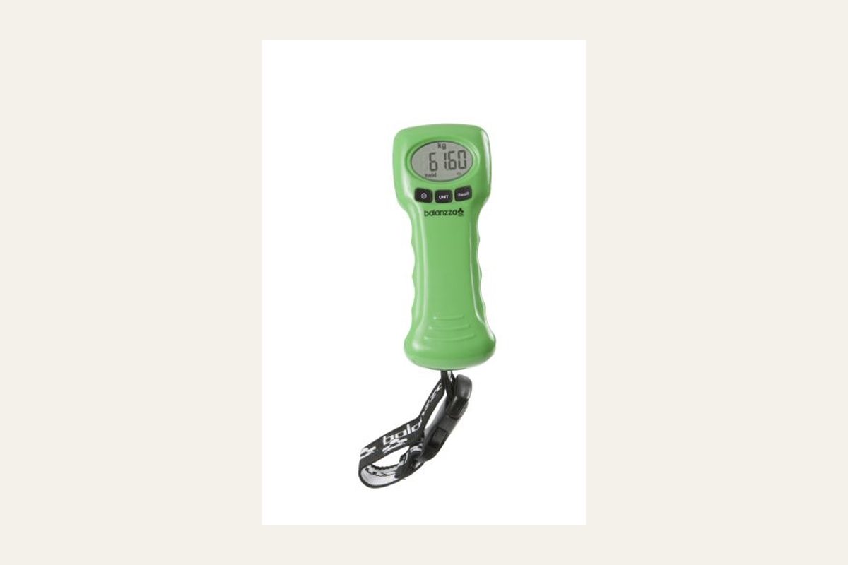 Balanzza BZ200 green luggage scale.