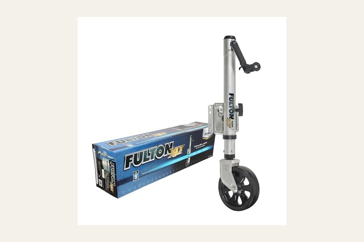 Fulton XLT sidewind trailer jack, model 141133, Sharkskin finish