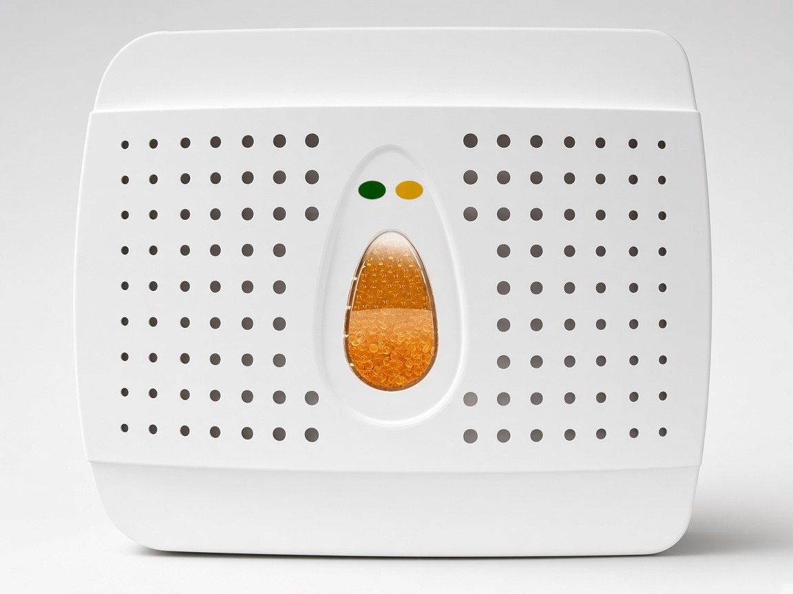 Eva-Dry E-333 white mini dehumidifier, a small cordless unit.