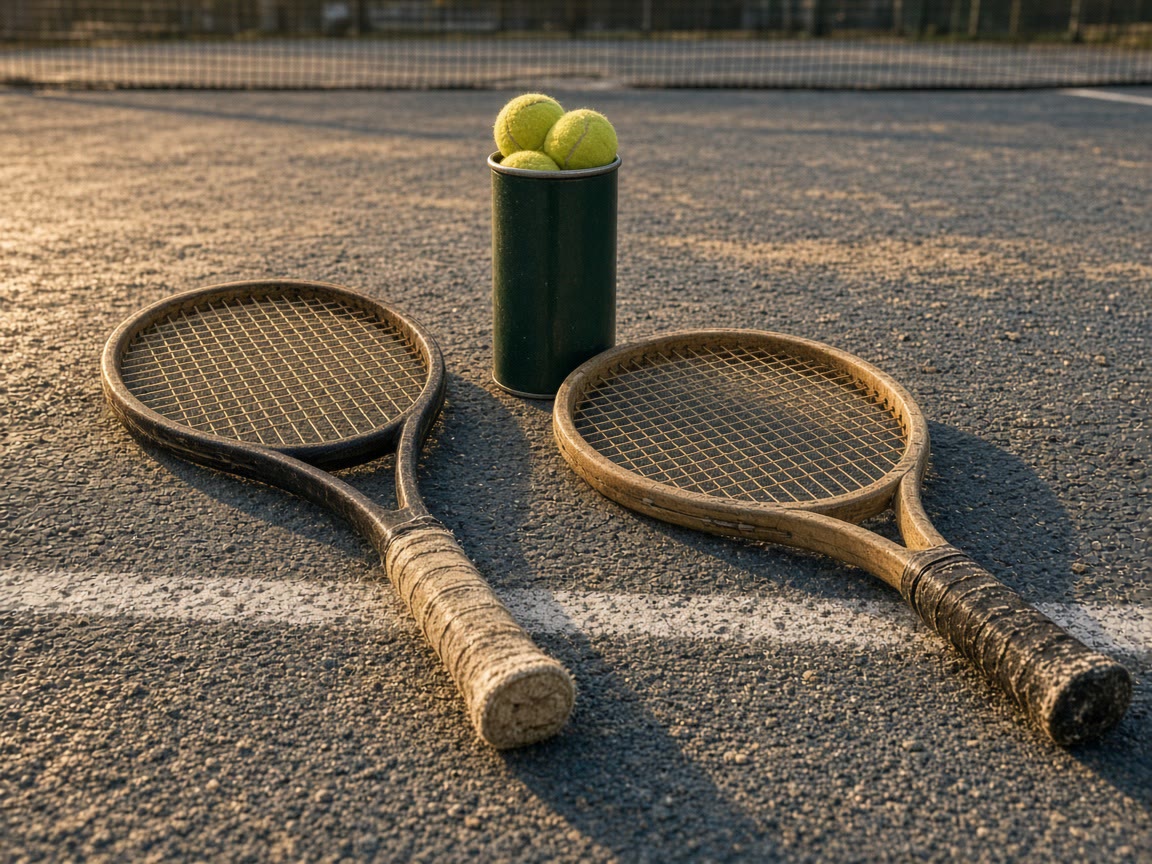 Two frames on a hard court. The one you can finish a set with is the racket.