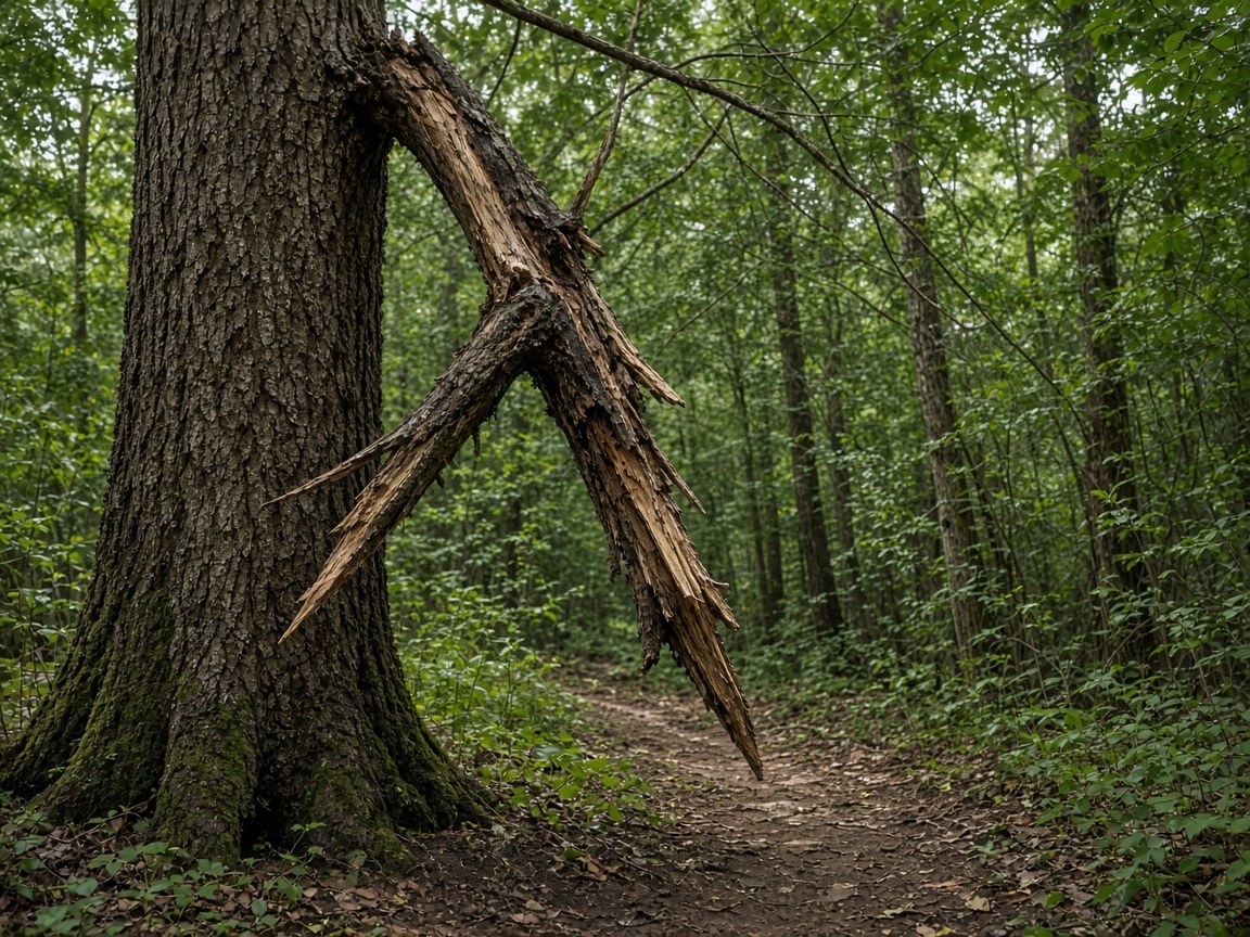A dead top over a path. The sit is somewhere else.