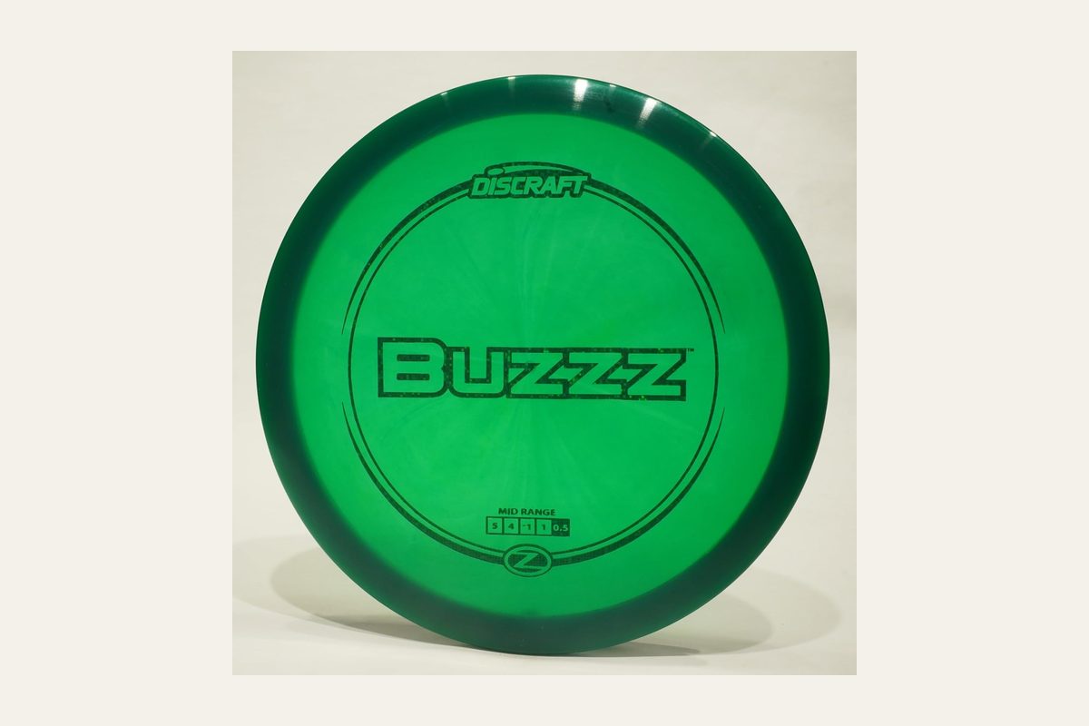 Discraft Z Buzzz midrange disc, green, 177 to 179 grams.