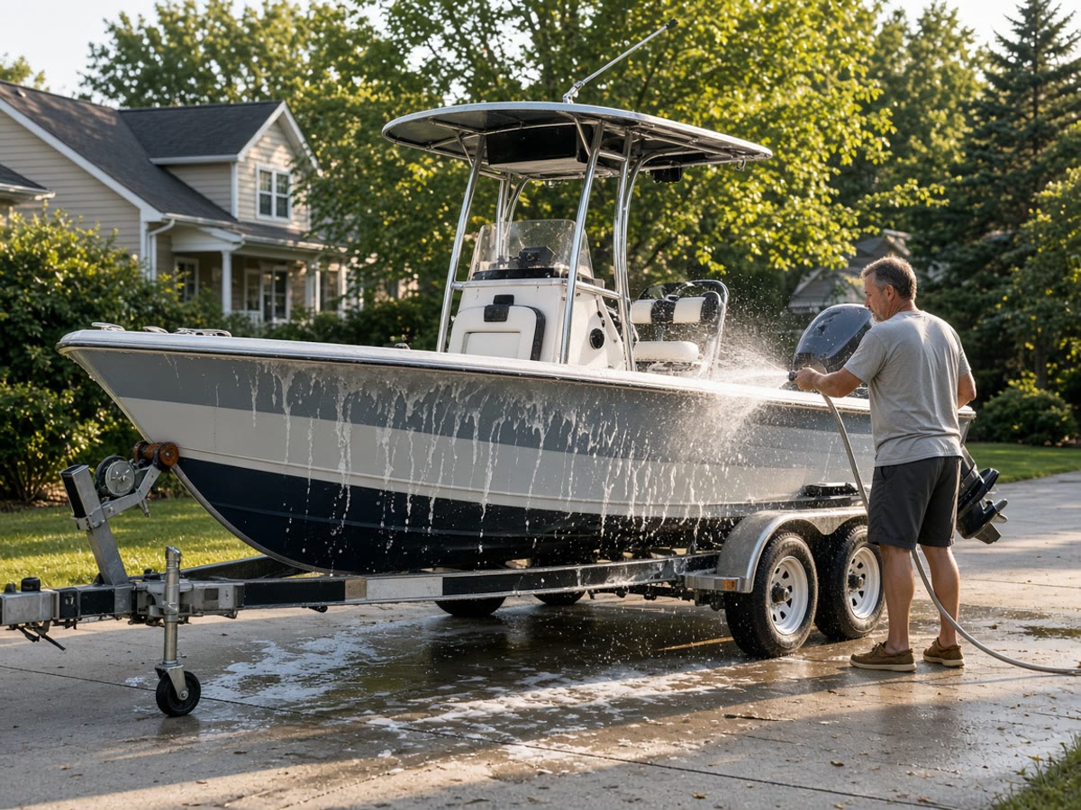 Rinse the transom before the salt dries. The graph can wait.