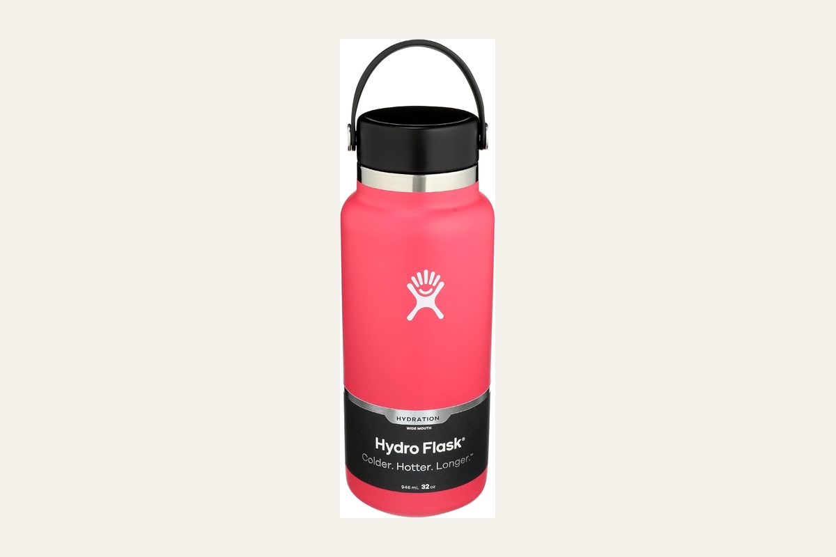 Hydro Flask 32 ounce wide mouth bottle in Watermelon, model W32BTS618.