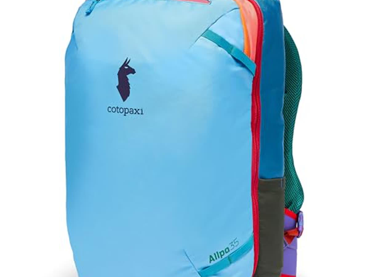 Cotopaxi Allpa 35. A clamshell travel pack. Confirm 35 liters. A 65-liter ridge bag is a different Saturday.