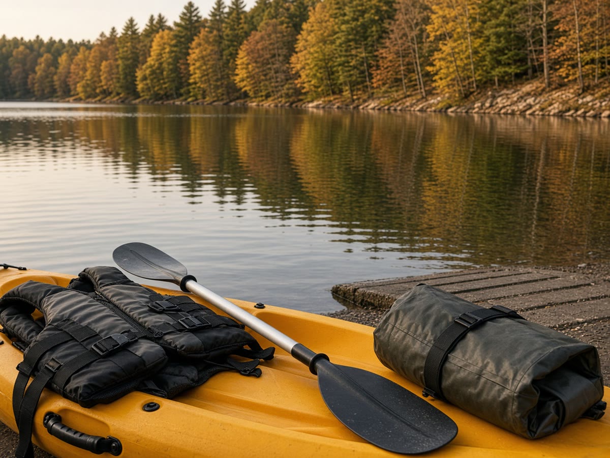 A quiet September cove after the ski boats leave. The vest is on. The lake is colder than the air.