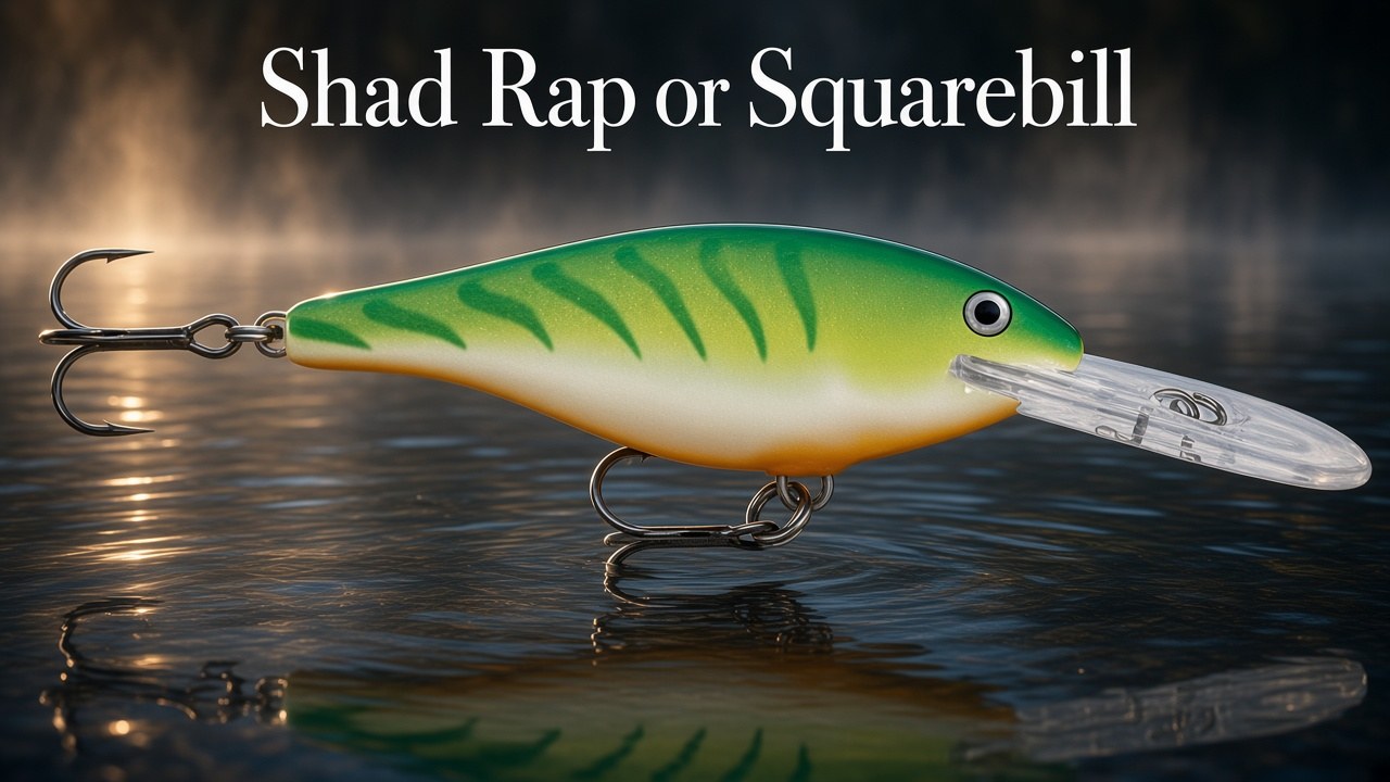 Rapala Shad Rap crankbait, Green Tiger, on a magazine cover with the headline Shad Rap or Squarebill