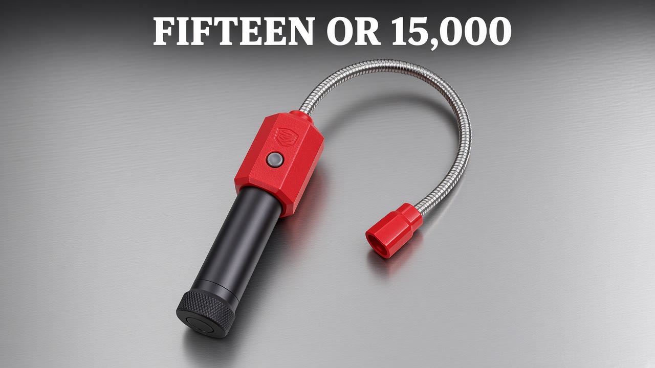 Flexible magnetic bore light on a magazine cover with the headline Fifteen or 15,000