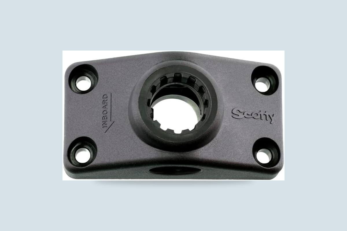 Scotty 241-BK black side and deck mounting bracket for post rod holders