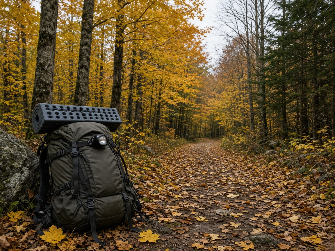 A brim in July, a pad in October, a lamp when the lot goes dark. The season is the kit.
