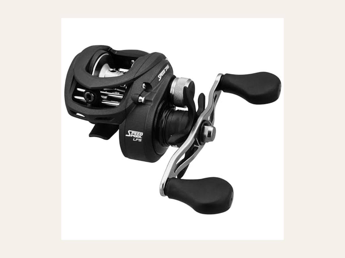 Lew's Speed Spool LFS baitcasting reel, left-hand 6.8:1, aluminum frame.