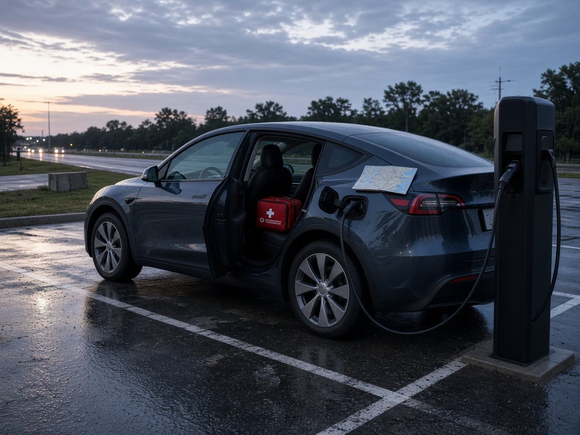 A charger you named, an atlas on the hood, a kit in the seat. The next town is not a hope.