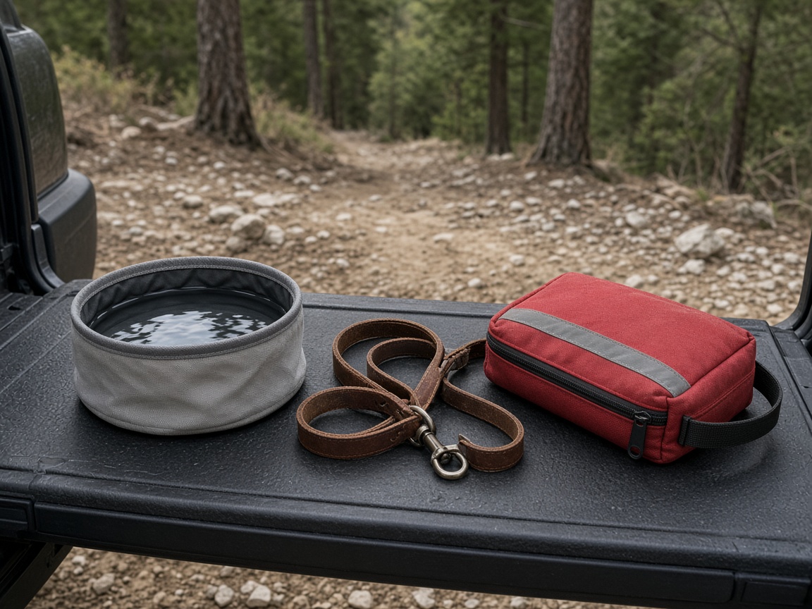 A latched crate and water you can reach. A closed cab is not a kennel.