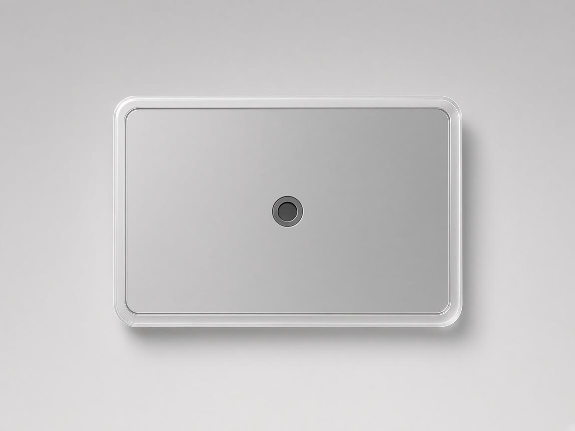 Small rectangular signal mirror on a plain background.