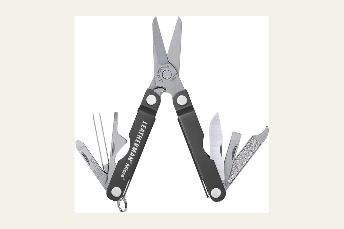 Leatherman Micra keychain multitool, gray, model 64380101K.